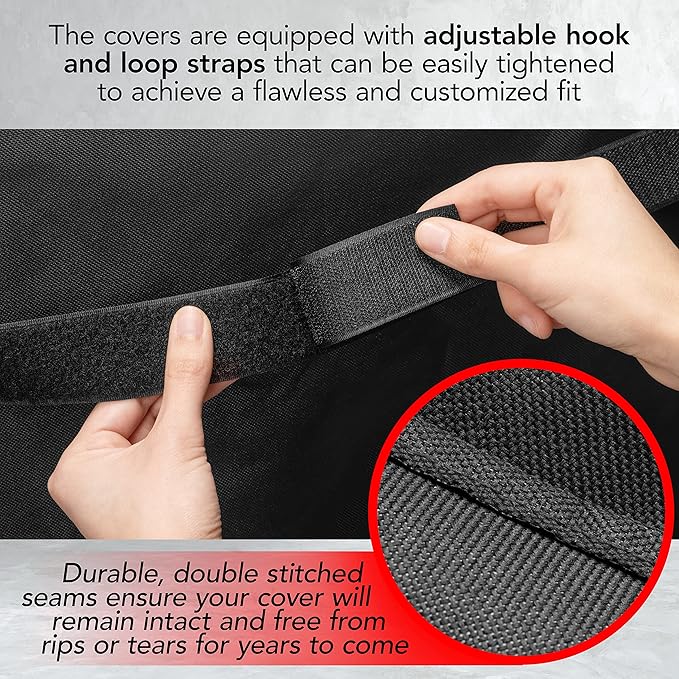 Heavy Duty Smoker Cover, 30 Inch – Waterproof, Weather Resistant, UV & Fade Resistant with Adjustable Straps – BBQ Cover for Flat Grill, Black