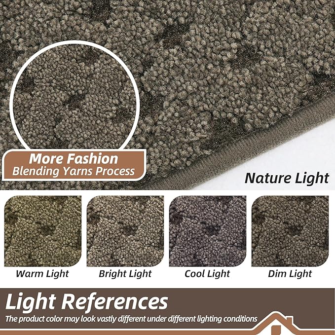 BEQHAUSE Dirt Trapper Door Mat Non-Slip Entryway Rugs Stain Resistant Absorbent Dog Doormats Woven-Look Washable Welcome Floor Doormat for Front Back Door, Muddy Wet Shoes & Paws, 24" x 36", Brown