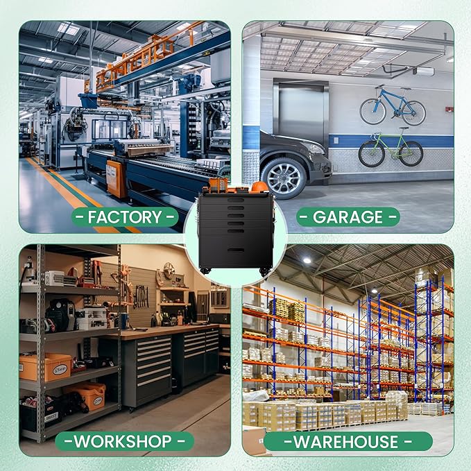 Garage Storage Cabinet,6 Drawer Metal Rolling Tool Cabinet with 2 Pegboard and 10 Hook,Heavy Duty Mechanics Tool Chest Storage for Workshop, Basement,Warehouse,Include Workbench Liner,Black