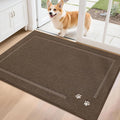 BEQHAUSE Dog Door Mat for Muddy Paws 32"x48" Dirt Trapper Absorbent Doormat Non Slip Entryway Rugs Washable Stain Resistant Welcome Floor Mat Soft Low-Profile for Front Back Door, Brown