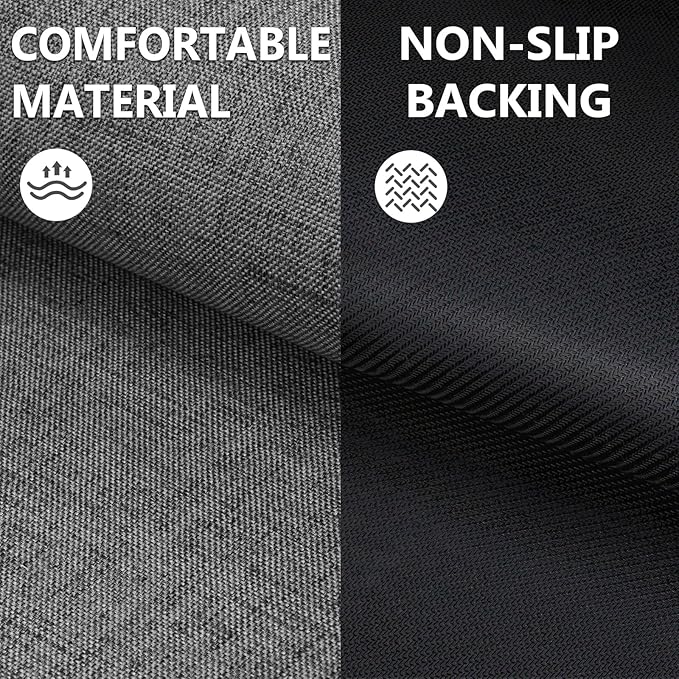 LEKEEPGO Ultra Thin Indoor Door Mat 17"x29", Low-Profile Door Mat Indoor Entrance, Non Slip Rubber Backing Inside Doormat Washable Welcome Front Entryway Dirt Trapper Entry Mat, Grey