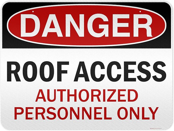 Danger Roof Access Authorized Personnel Only Sign, 36x48 Inches, Reflective, Rust Free DiBound, Fade Resistant, Made in USA by My Sign Center