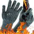 UBeesize Lengthen BBQ Gloves (Bear Paw), 1472°F Heat Resistant Grill Glove, 14 inch Fireproof Oven Gloves for Cooking, Non-Slip Fire Glove for Grilling, Barbecue, Smoker, Baking, Frying