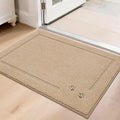 BEQHAUSE Dog Door Mat for Muddy Paws 20"x32" Dirt Trapper Absorbent Doormat Non Slip Entryway Rugs Washable Stain Resistant Welcome Floor Mat Soft Low-Profile for Front Back Door, Beige