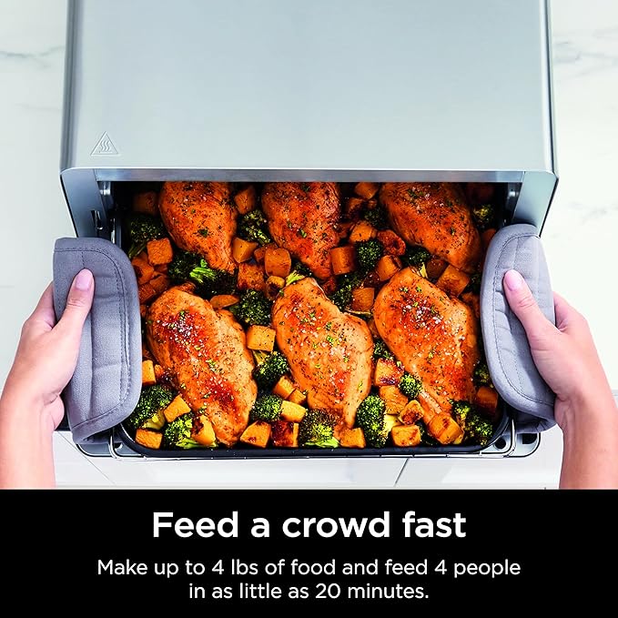 Ninja Toaster Oven & Air Fryer, 8-in-1 Functionality, Large Capacity, Air Fry Basket, Sheet Pan, Wire Rack & Removable Crumb Tray, Stainless,1800 watts, SP151