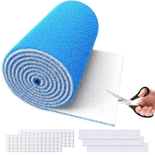 MERV 8 Air Vent Filters, 16" x 90"Cut to Fit Air Filter Material (60+ Filters),Electrostatic Triple Vent Filter for Floor, Ceiling, HVAC Furnace Vents, Includes 48 Adhesive Hook Tape