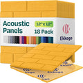 Acoustic Panels 18-Pack Soundproof Wall Panels 12"X12"X0.4" Brick Style Sound Panels Premium Sound Dampening Panels Easy Self Adhesive Installation - [Yellow Orange Gold]