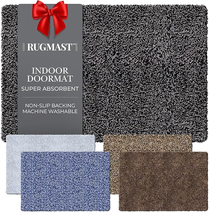 Premium Microfiber Indoor Door Mat – 36"x72" Washable Entry Mat, Non-Slip, Waterproof Backing, Super Absorbent, Low Profile Entryway Doormat for Indoor Entrance