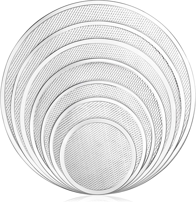 New Star Foodservice 50677 Restaurant-Grade Aluminum Pizza Baking Screen, Seamless, 12-Inch