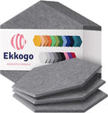 Acoustic Panels 12-Pack Soundproof Wall Panels 14"X12.1"X0.4" Sound Panels High Density Sound Dampening Panels - [Pebble Gray Hexagon]
