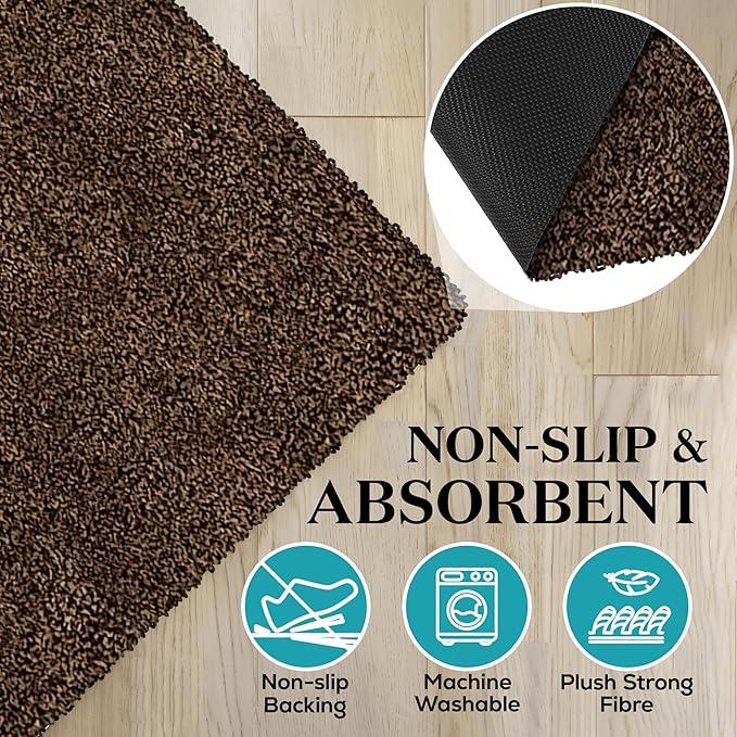 Premium Microfiber Indoor Door Mat – 20"x30" Washable Entry Mat, Non-Slip, Waterproof Backing, Super Absorbent, Low Profile Entryway Doormat for Indoor Entrance