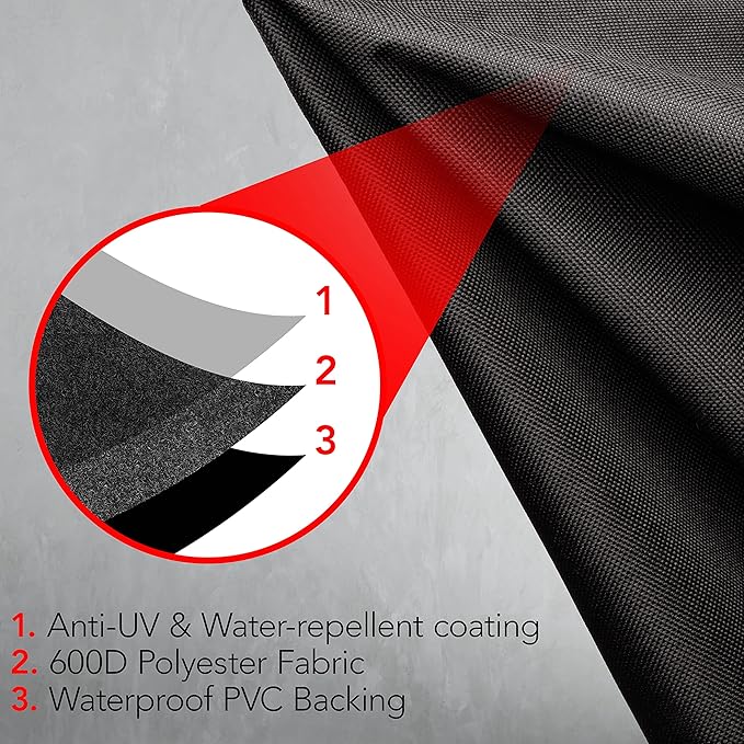 Heavy Duty BBQ Grill Cover for Outdoor Grill, 30 Inch – Waterproof, Weather Resistant, UV & Fade Resistant with Adjustable Straps – Gas Grill Cover for Weber, Genesis, Charbroil, etc. Black