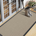 Smiry Front Door Mat Outside Entrance, Heavy Duty Natural Rubber Doormat, Non Slip, Trap Dirt and Moisture, Easy Clean, Low Profile Welcome Floor Mats for Indoor Outdoor Entry, 59x23 Inch, Beige