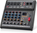 Pyle Professional Bluetooth DJ Audio Mixer - 6-Channel DJ Controller Sound Mixer w/DSP 16 Preset Effects, USB Interface, 4 XLR Mic/Line Input, AUX, FX Processor MP3 Player, Headphone Jack - PMX466