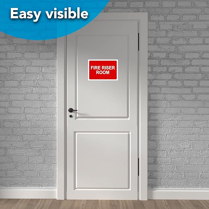 Fire Riser Room Sticker, 7x10 Vinyl Fire Extinguisher Inside Sticker, Waterproof, UV Protected, Adhesive Backing Decal