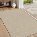 Ultra Thin Door Mat Indoor Entrance 24"x36", Low-Profile Indoor Door Mat, Non Slip Entry Mat Rubber Backing Unique Herringbone Design Inside Doormat Dirt Trapper Entryway Mats, Beige