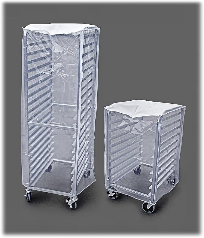 New Star Foodservice 36565 Commercial-Grade Sheet Pan/Bun Pan Rack Cover, Plastic, 20-Tier, 28" L x 23" W x 61" H, Clear
