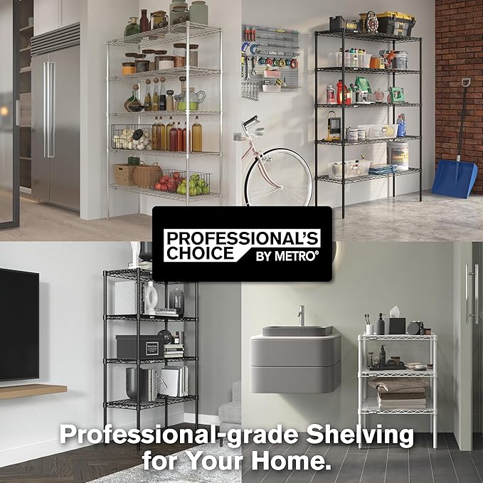 Metro Professional's Choice Commercial-Grade NSF Shelving Unit - Multipurpose Adjustable Wire Shelf for Home, Garage, Kitchen and More - 4 Shelves, 14" W x 36" L x 54" H - White