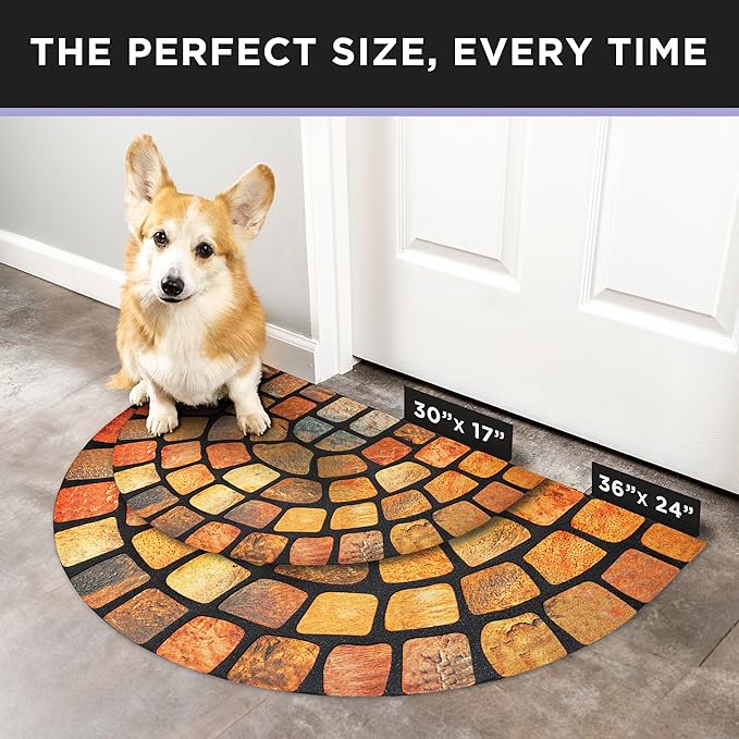 ubdyo Unique Design Door mat - Low Pile Front Doormat Outside Entrance for Efficient Dirt Trapping - All Weather Front Door Mat Indoor Entrance - Anti Slip Welcome Matt Outdoor - (36" x 24", Orange)