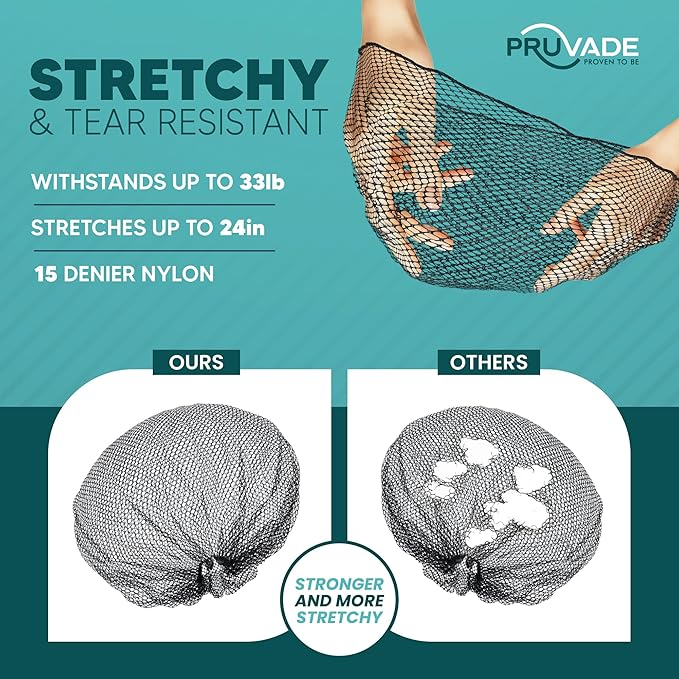 Nylon Hair Nets for Women & Men | Case of 1000 | 24" Honeycomb Mesh Hair Net for Food Service, Medical & Industrial Use - Breathable & Sturdy for Bun Hair, Most Long & Short Hair- Latex Free