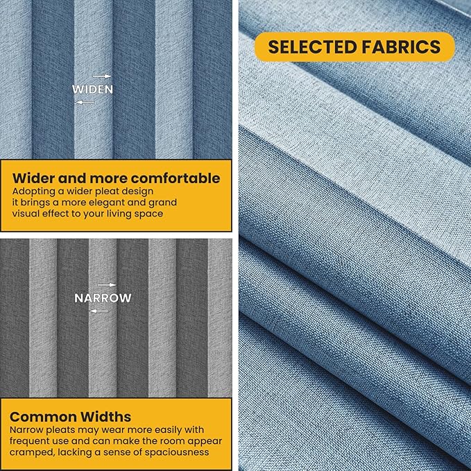 100% Blackout Privacy Room Divider Curtains Thermal Blackout Curtain for Patio Door, Include Ceiling Curtain Track, Bedroom Partition and Shared Office Space(Blue, W180 X L96, 1 Pack)