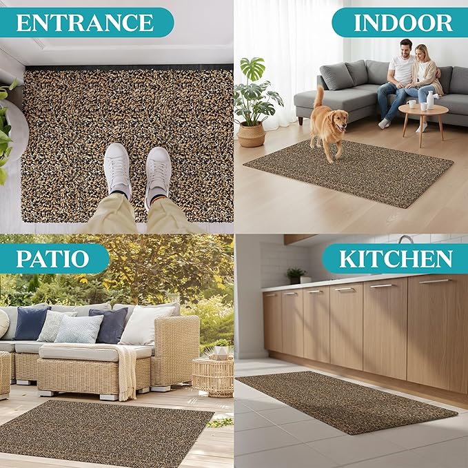 Premium Microfiber Indoor Door Mat – 24"x36" Washable Entry Mat, Non-Slip, Waterproof Backing, Super Absorbent, Low Profile Entryway Doormat for Indoor Entrance