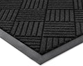 Front Door Mat, Heavy Duty Indoor Outdoor Doormat, 72" x 24" Low Profile Outdoor Mats for Home Entrance, Stain and Fade Resistant Welcome Mat Ideal for High Traffic Area, Diamond Black