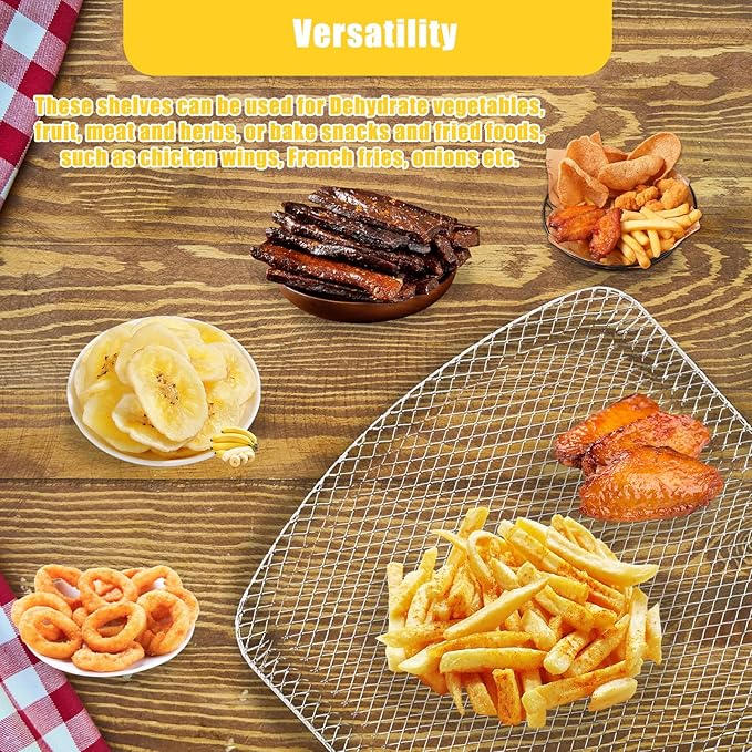 Air Fryer Dehydrator Rack for Chefman 6.3QT 4-In-1 Digital Air Fryer Oven, Premium Oven Shelf Grill Crisper Plate Tray Insert Grate Rack Grid for Chefman 6.3QT Air Fryer, Dishwasher Safe