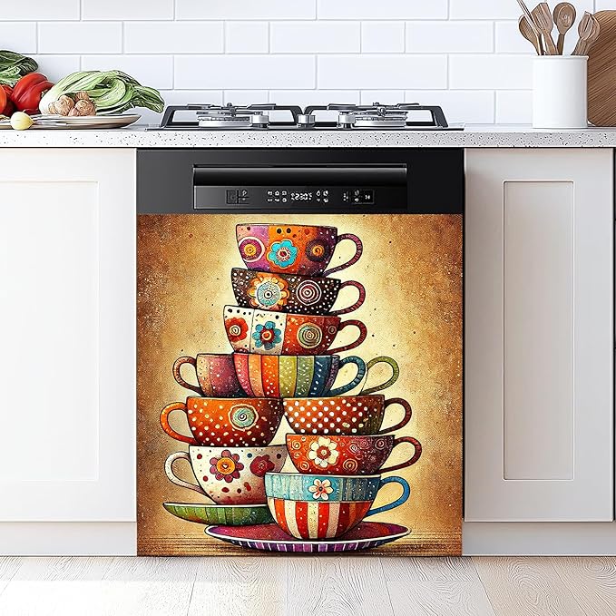 Dishwasher Magnet Sticker Cover Panel Decal Refrigerator Magnetic Sticker Decorative for Kitchen Decoration,Fridge Door Cover, Appliances Stickers 23"x26"