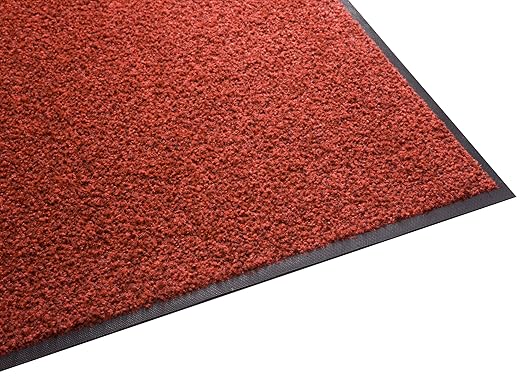 Guardian Platinum Series Indoor Wiper Floor Mat, Rubber with Nylon Carpet, 3'x15', Red