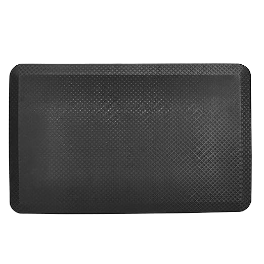 Amazon Basics 3/4" Rectangular Durable Anti-Fatigue Ergo Comfort Standing Mat, 32x20, Black