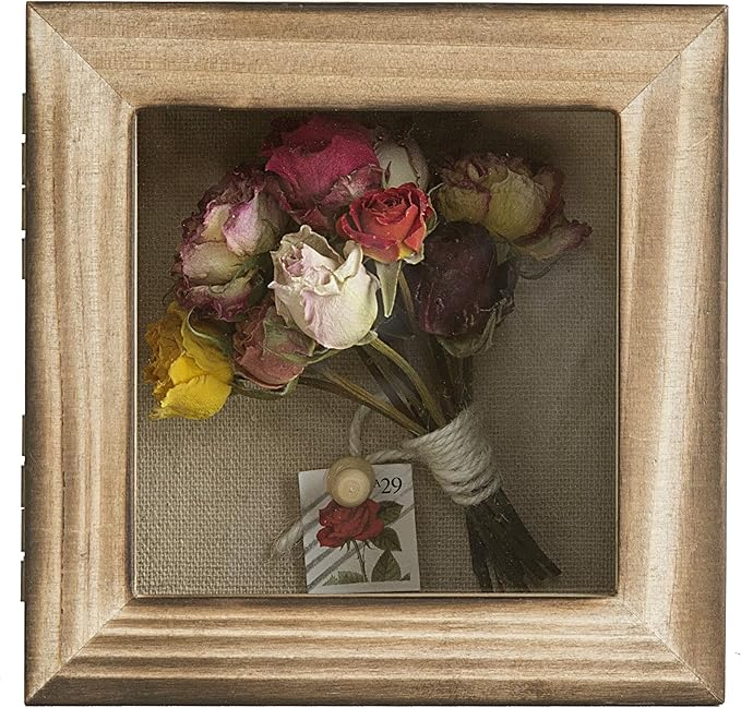 Freezing point Shadow Box Frame 5x5 Shadow Box Display Case Cabinet Picture Frame with Linen Back Memorabilia Awards Bouquet Photos Baby Memory Box for Keepsakes Small Mini Paw Print Box Pin