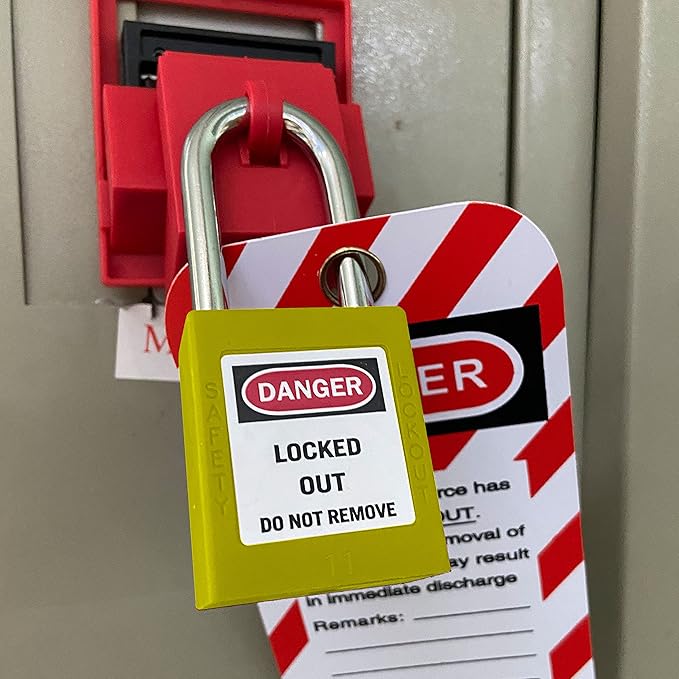 Lockout Tagout Locks, Safety Padlock, Keyed Differently Loto Safety Padlocks for Lock Out Tag Out Kits Station (Yellow 11-20)