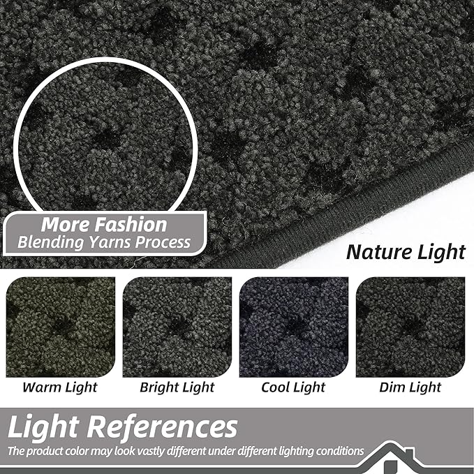 BEQHAUSE Dirt Trapper Door Mat Non-Slip Entryway Rugs Stain Resistant Absorbent Dog Doormats Woven-Look Washable Welcome Floor Doormat For Front Back Door, Muddy Wet Shoes & Paws, 24" x 36", Dark Grey