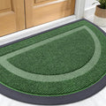 OLANLY Half Circle Door Mat Indoor Outdoor Entrance Welcome, Waterproof All-Season, All-Weather Doormat, Sturdy Natural Rubber, Low Profile, Easy Clean Patio Porch Entryway Mat, 29.5x17, Green