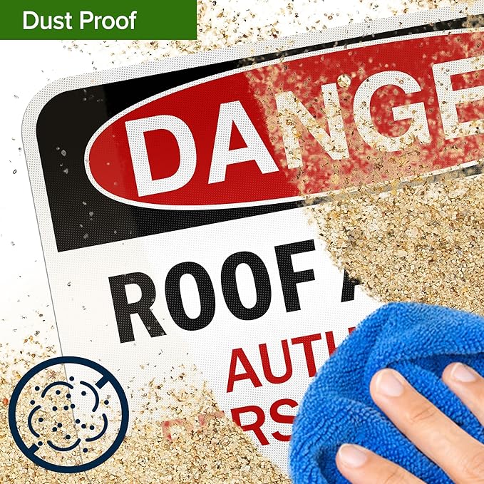 Danger Roof Access Authorized Personnel Only Sign, 12x18 Inches, 3M EGP Reflective, Rust Free .063 Aluminum, Fade Resistant, Made in USA by My Sign Center