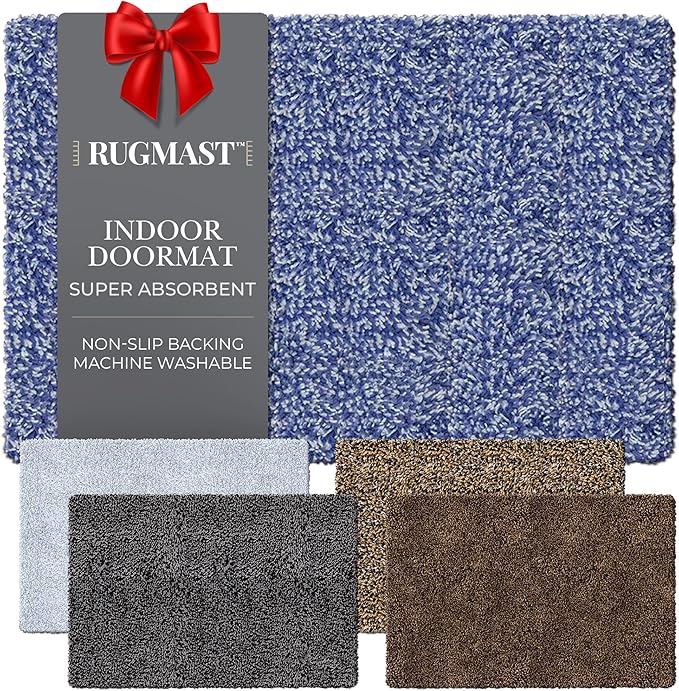 Premium Microfiber Indoor Door Mat – 24"x36" Washable Entry Mat, Non-Slip, Waterproof Backing, Super Absorbent, Low Profile Entryway Doormat for Indoor Entrance