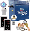 SteamSpa 7.5kW Steam Sauna Generator Executive Bundle 240V Steam Generator with Touch Pad, Steamheads, Pressure Relief Valve, Built-in Auto Drain, LED Light, Filter and Quick Install Kit EXT750CH-A