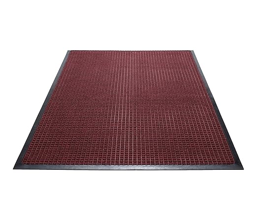 Guardian WaterGuard Indoor/Outdoor Wiper Scraper Floor Mat, Rubber/Nylon, 3'x20', Red
