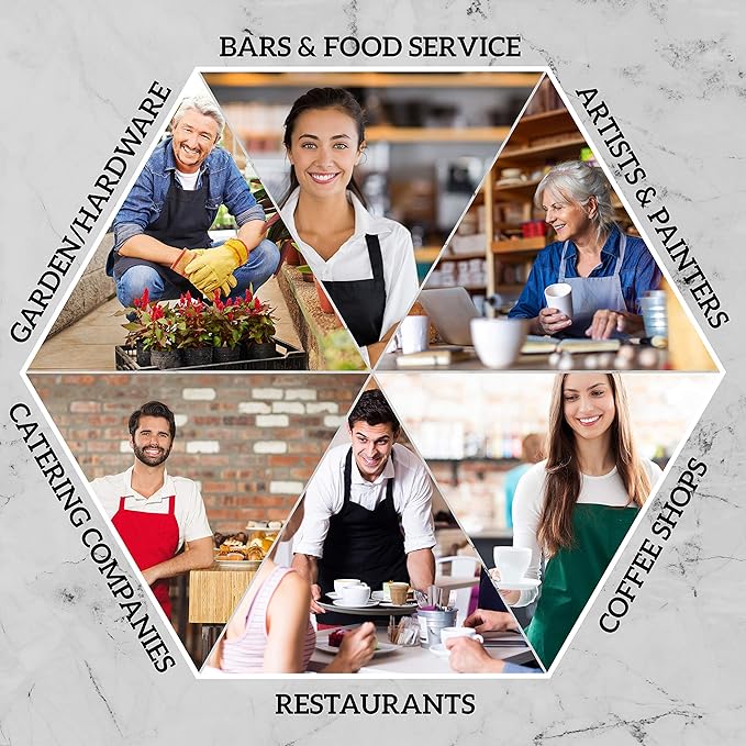 GREEN LIFESTYLE 120 Pack Professional Chef Apron – Grilling Aprons for Men, Waterproof Cooking Apron for BBQ, Work or Restaurant Use, Kitchen Aprons for Women – White, No Pockets