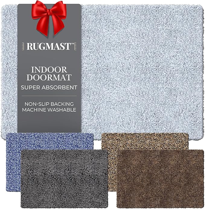 Premium Microfiber Indoor Door Mat – 32"x48" Washable Entry Mat, Non-Slip, Waterproof Backing, Super Absorbent, Low Profile Entryway Doormat for Indoor Entrance