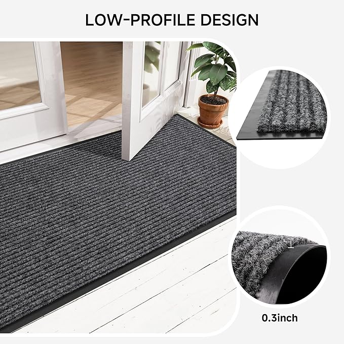 Front Door Mat Outside Entrance, 72" x 24" Sturdy Indoor Outdoor Mats for Entryway, Low Profile Welcome Doormat for Home Entrance, Non Slip Shoe Scraper Mat, Ideal for High Traffic Area