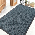 OLANLY Front Door Mat Outside Entrance 47x32, Absorbent, Heavy Duty Sturdy Natural Rubber Doormat Indoor Outdoor, Non-Slip, Stain and Fade Resistant, Low Profile Floor Mat for Entryway, Lake Blue