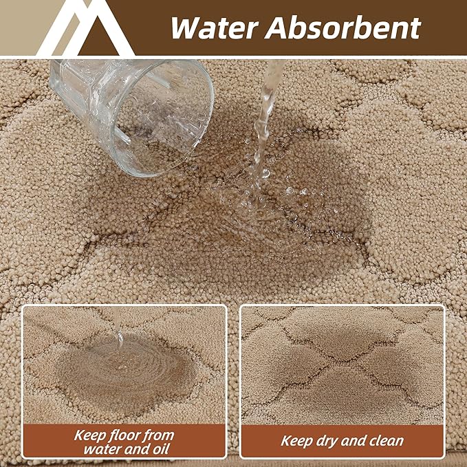 COSY HOMEER Kitchen Rugs 32"x48" Non-Slip Washable Kitchen Mats for Floor Absorbent Kitchen Carpet Soft Rugs for Kitchen,Sink Mat,Entrance,Area Rug,Beige