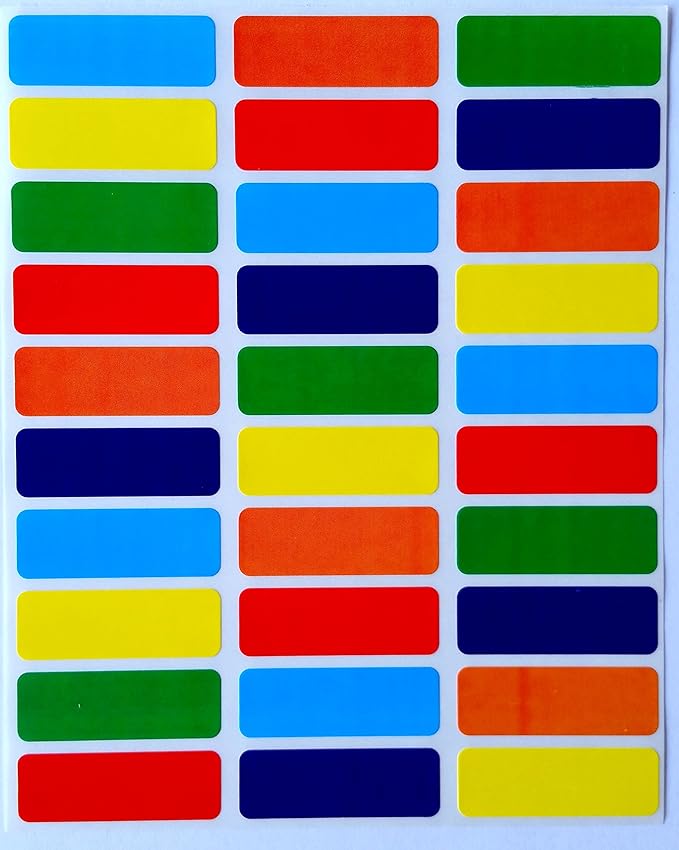 White Printable Labels Sheets + Bonus Color Labels Produce Excellent Results with Standard Laser Printer-Template Included! White Rectangular Stickers (1" x 0.375") - 7850 Pack