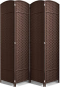 Sorbus 4 Panel Room Divider 6 ft. Tall - Privacy Screen, Extra Wide Double Hinged Panels, Mesh Hand-Woven Design, Partition Room Dividers and Folding Privacy Screens, Wall Divider for Room Separation