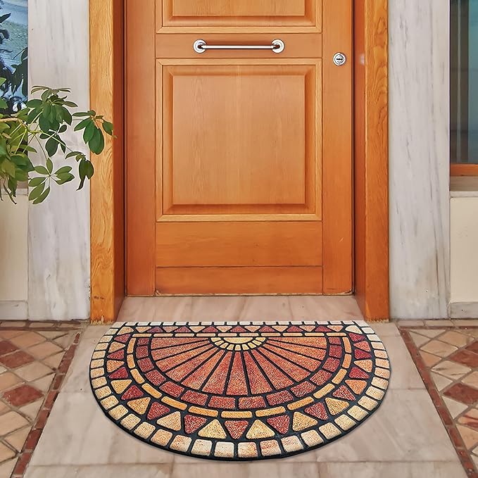 ubdyo Unique Design Door mat - Low Pile Front Doormat Outside Entrance for Efficient Dirt Trapping - All Weather Front Door Mat Indoor Entrance - Anti Slip Welcome Matt Outdoor - (36" x 24", Red)