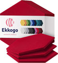 Acoustic Panels 12-Pack Soundproof Wall Panels 12"X10.4"X0.4" Sound Panels High Density Sound Dampening Panels - [Candy Red Hexagon]
