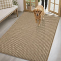 hicorfe Dirt Trapper Indoor Doormat,32"x48" Welcome Door mat,Non Slip Backing Washable Door Mats,Absorbent and Resistant Low-Profile Entrance Inside Floor Mat for Front Back Door and Entryway (Brown)