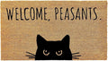 KANKUN Coco Coir Door Mat with Heavy Duty Backing, Welcome Doormat (17" x 30"), Doormat Entrance (Cat)